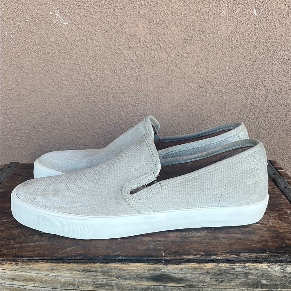 Frye Men's Slip-On Canvas Shoes- grayish  - Cream
